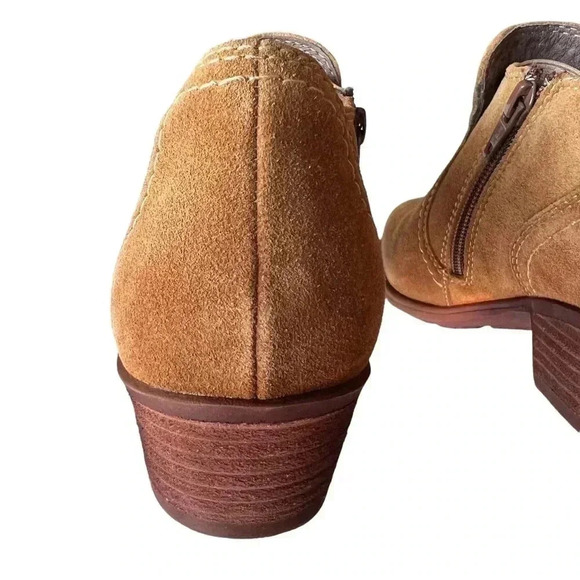 EARTH WOMENS TAN LEATHER PEAK PERU SHORT ANKLE BOOTIES!! - Picture 7 of 9